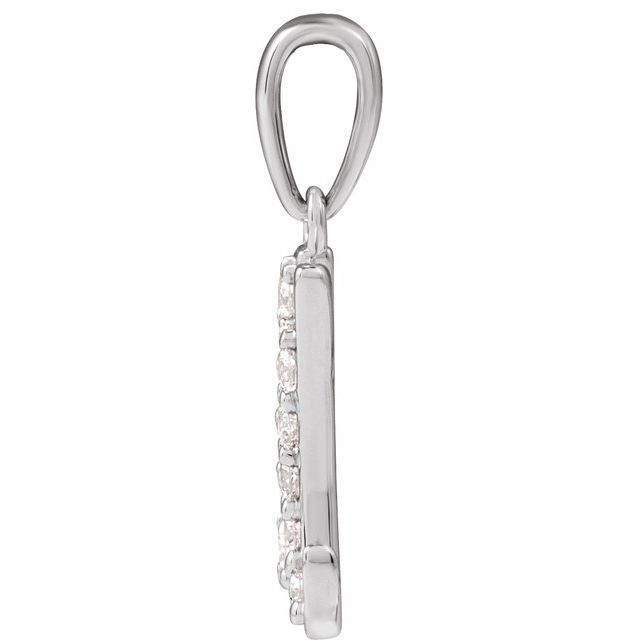 14K White 1/5 CTW Natural Diamond Initial M 18" Necklace