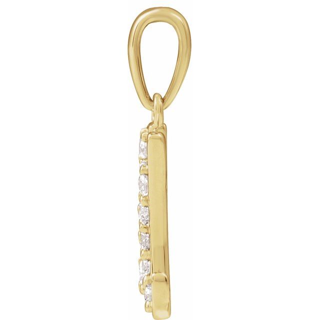 14K Yellow 1/5 CTW Natural Diamond Initial M 18" Necklace