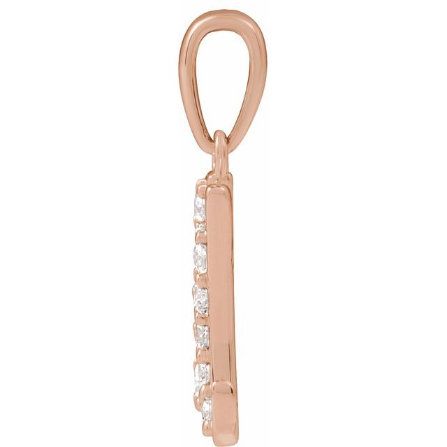 14K Rose 1/5 CTW Natural Diamond Initial M 18" Necklace