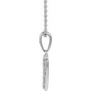 14K White 1/8 CTW Natural Diamond Initial V 18" Necklace