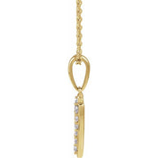 14K Yellow 1/8 CTW Natural Diamond Initial V 18" Necklace