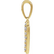14K Yellow 1/8 CTW Natural Diamond Initial V 18" Necklace