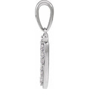 14K White 1/8 CTW Natural Diamond Initial V 18" Necklace