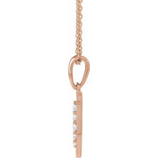 14K Rose 1/10 CTW Natural Diamond Initial T 18" Necklace