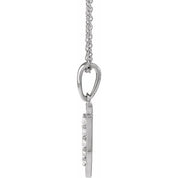 14K White 1/10 CTW Natural Diamond Initial T 18" Necklace
