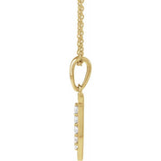 14K Yellow 1/10 CTW Natural Diamond Initial T 18" Necklace