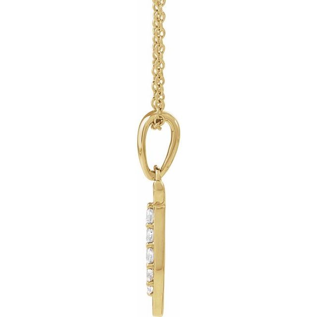14K Yellow 1/10 CTW Natural Diamond Initial T 18" Necklace