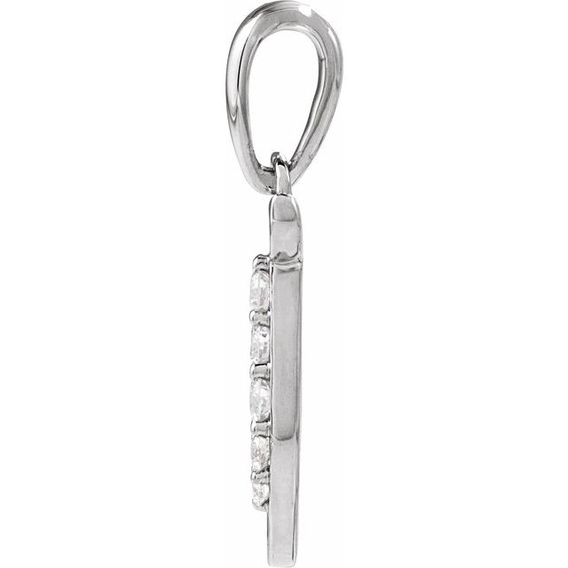 14K White 1/10 CTW Natural Diamond Initial T 18" Necklace