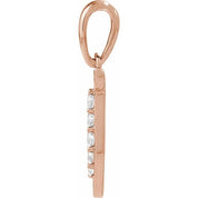 14K Rose 1/10 CTW Natural Diamond Initial T 18" Necklace