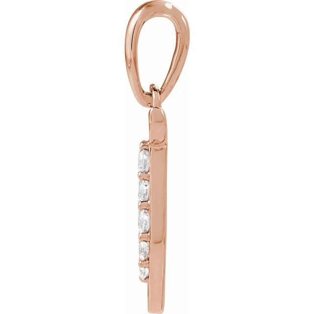 14K Rose 1/10 CTW Natural Diamond Initial T 18" Necklace