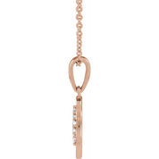 14K Rose .08 CTW Natural Diamond Initial S 18" Necklace