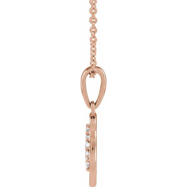 14K Rose .08 CTW Natural Diamond Initial S 18" Necklace