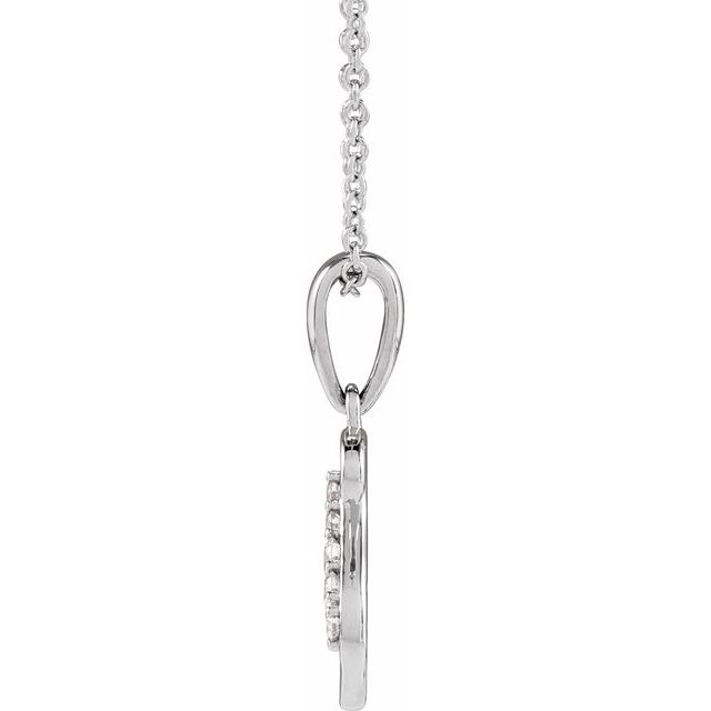 14K White .08 CTW Natural Diamond Initial S 18" Necklace