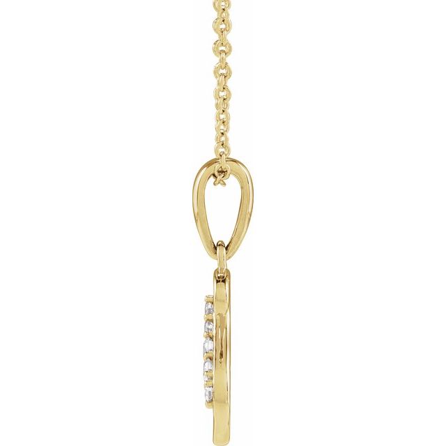 14K Yellow .08 CTW Natural Diamond Initial S 18" Necklace