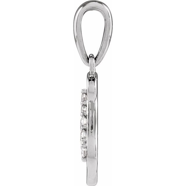 14K White .08 CTW Natural Diamond Initial S 18" Necklace