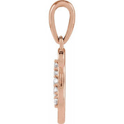14K Rose .08 CTW Natural Diamond Initial S 18" Necklace