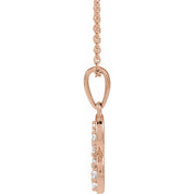 14K Rose 1/6 CTW Natural Diamond Initial R 18" Necklace