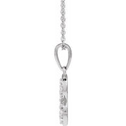 14K White 1/6 CTW Natural Diamond Initial R 18" Necklace