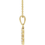 14K Yellow 1/6 CTW Natural Diamond Initial R 18" Necklace