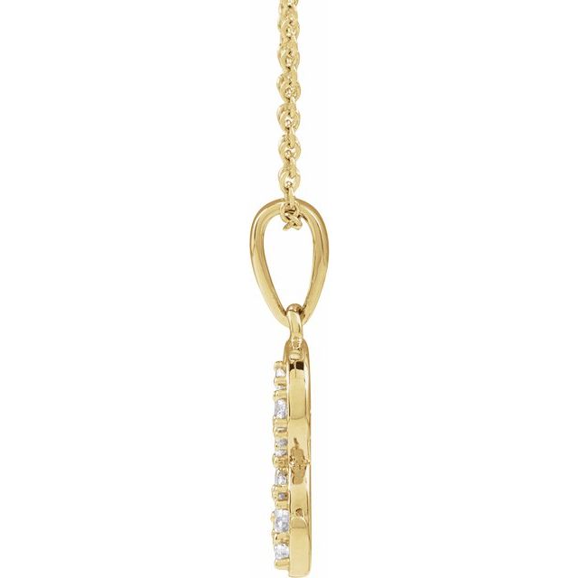 14K Yellow 1/6 CTW Natural Diamond Initial R 18" Necklace