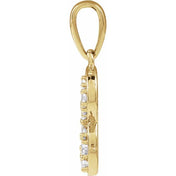 14K Yellow 1/6 CTW Natural Diamond Initial R 18" Necklace