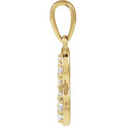 14K Yellow 1/6 CTW Natural Diamond Initial R 18" Necklace