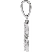 14K White 1/6 CTW Natural Diamond Initial R 18" Necklace