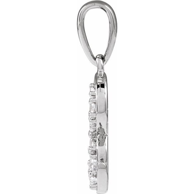 14K White 1/6 CTW Natural Diamond Initial R 18" Necklace