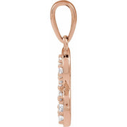 14K Rose 1/6 CTW Natural Diamond Initial R 18" Necklace