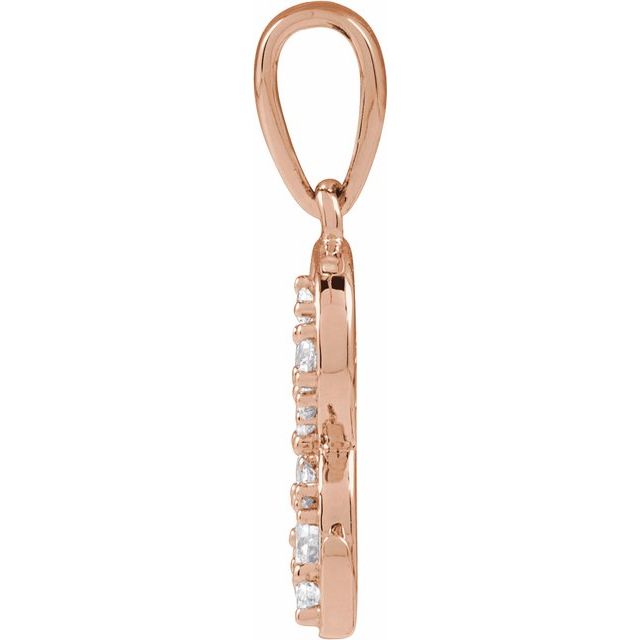 14K Rose 1/6 CTW Natural Diamond Initial R 18" Necklace