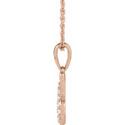 14K Rose 1/6 CTW Natural Diamond Initial K 18" Necklace