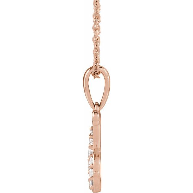 14K Rose 1/6 CTW Natural Diamond Initial K 18" Necklace