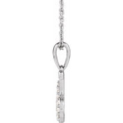 14K White 1/6 CTW Natural Diamond Initial K 18" Necklace