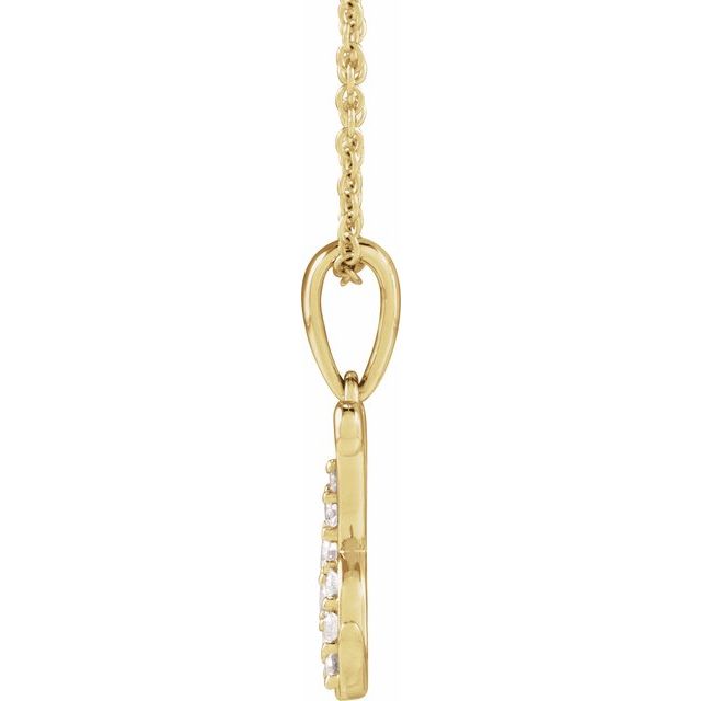 14K Yellow 1/6 CTW Natural Diamond Initial K 18" Necklace