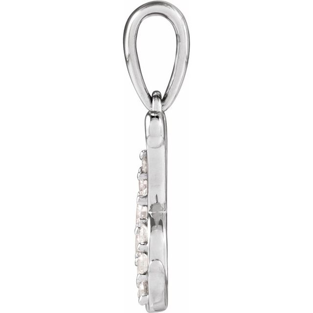 14K White 1/6 CTW Natural Diamond Initial K 18" Necklace