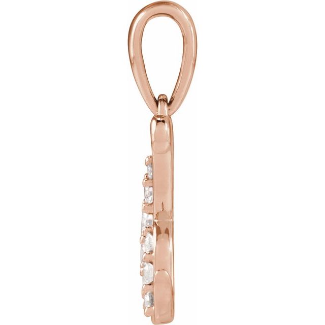 14K Rose 1/6 CTW Natural Diamond Initial K 18" Necklace