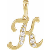 14K Yellow 1/6 CTW Natural Diamond Initial K 18" Necklace