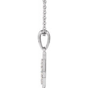 14K White .05 CTW Natural Diamond Initial J 18" Necklace