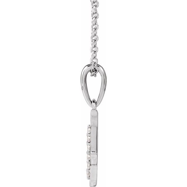 14K White .05 CTW Natural Diamond Initial J 18" Necklace