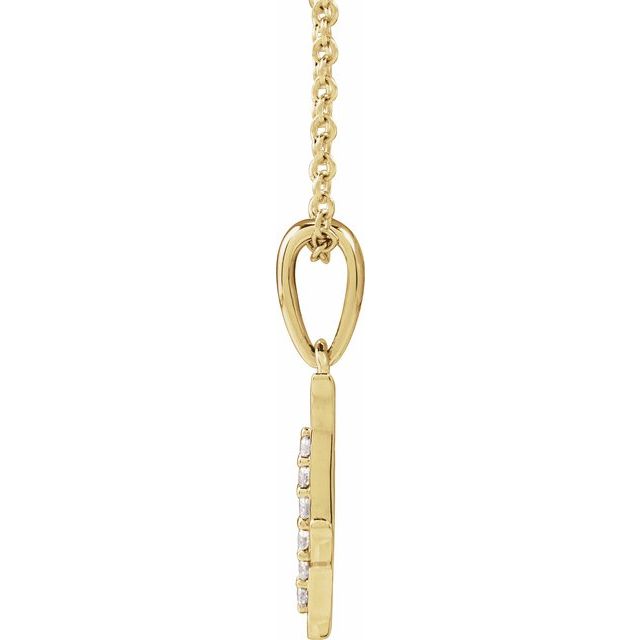 14K Yellow .05 CTW Natural Diamond Initial J 18" Necklace
