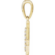 14K Yellow .05 CTW Natural Diamond Initial J 18" Necklace