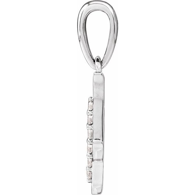 14K White .05 CTW Natural Diamond Initial J 18" Necklace