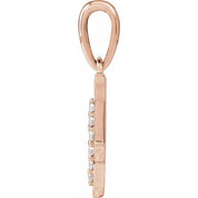 14K Rose .05 CTW Natural Diamond Initial J 18" Necklace