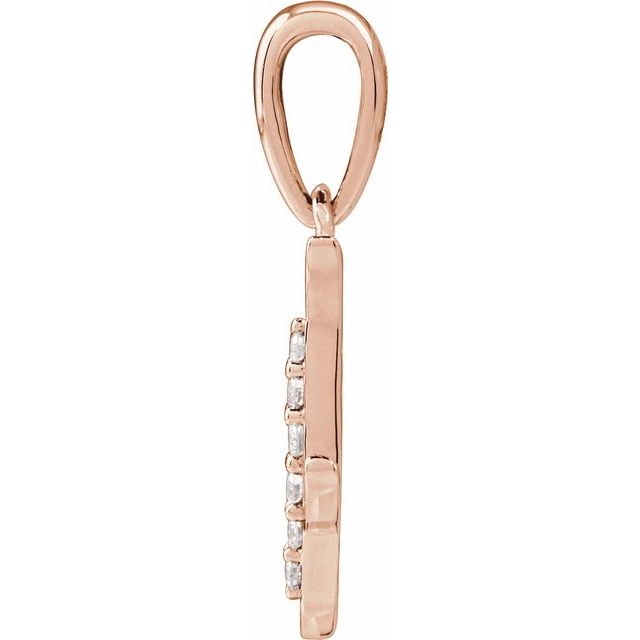 14K Rose .05 CTW Natural Diamond Initial J 18" Necklace