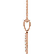 14K Rose 1/5 CTW Natural Diamond Initial H 18" Necklace