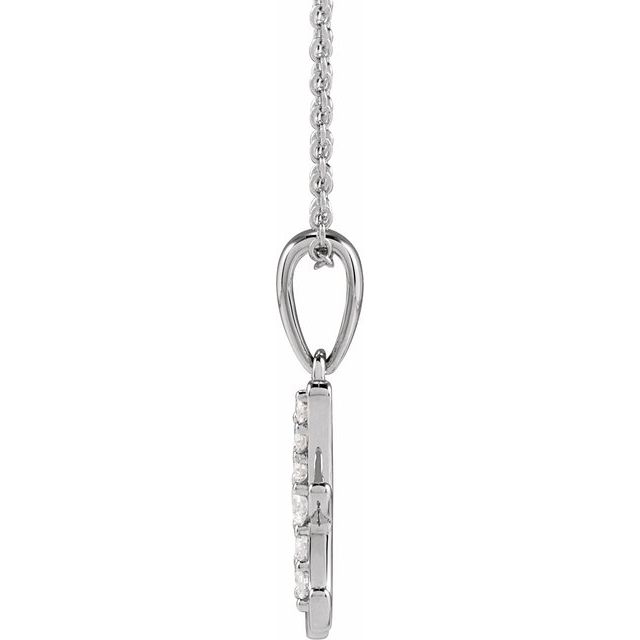 14K White 1/5 CTW Natural Diamond Initial H 18" Necklace