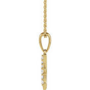 14K Yellow 1/5 CTW Natural Diamond Initial H 18" Necklace
