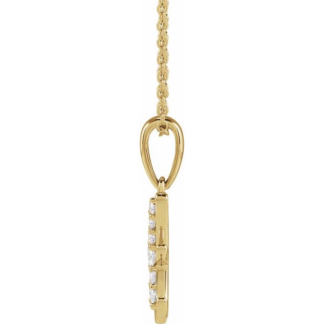 14K Yellow 1/5 CTW Natural Diamond Initial H 18" Necklace