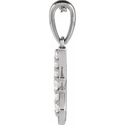 14K White 1/5 CTW Natural Diamond Initial H 18" Necklace