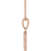 14K Rose 1/6 CTW Natural Diamond Initial B 18" Necklace